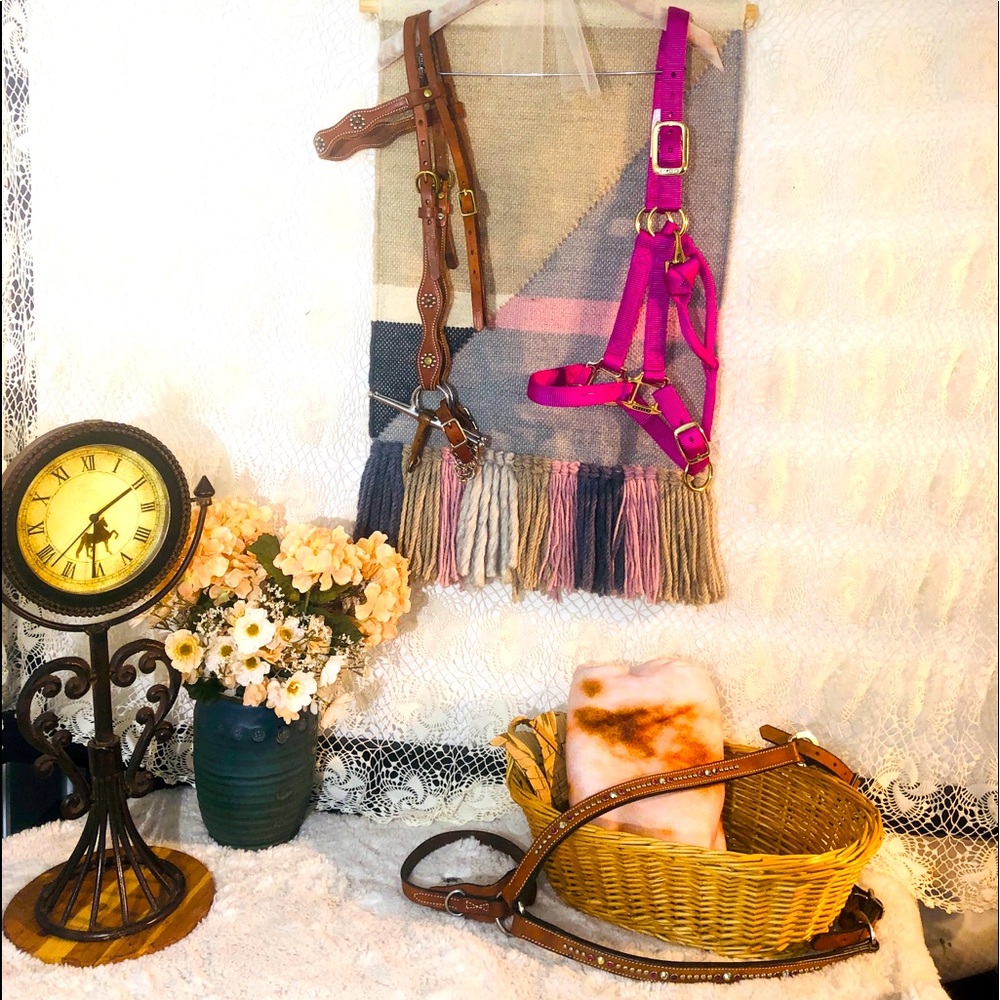 HORSE TACK Leather Bridle w/Bit & Chin Strap, Breast Collar